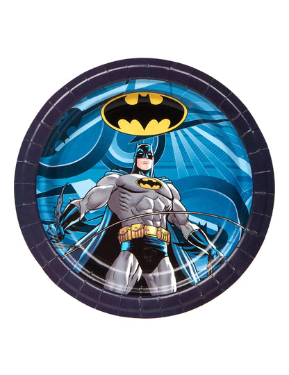 Assiettes en carton Batman pour enfant bleu et noir