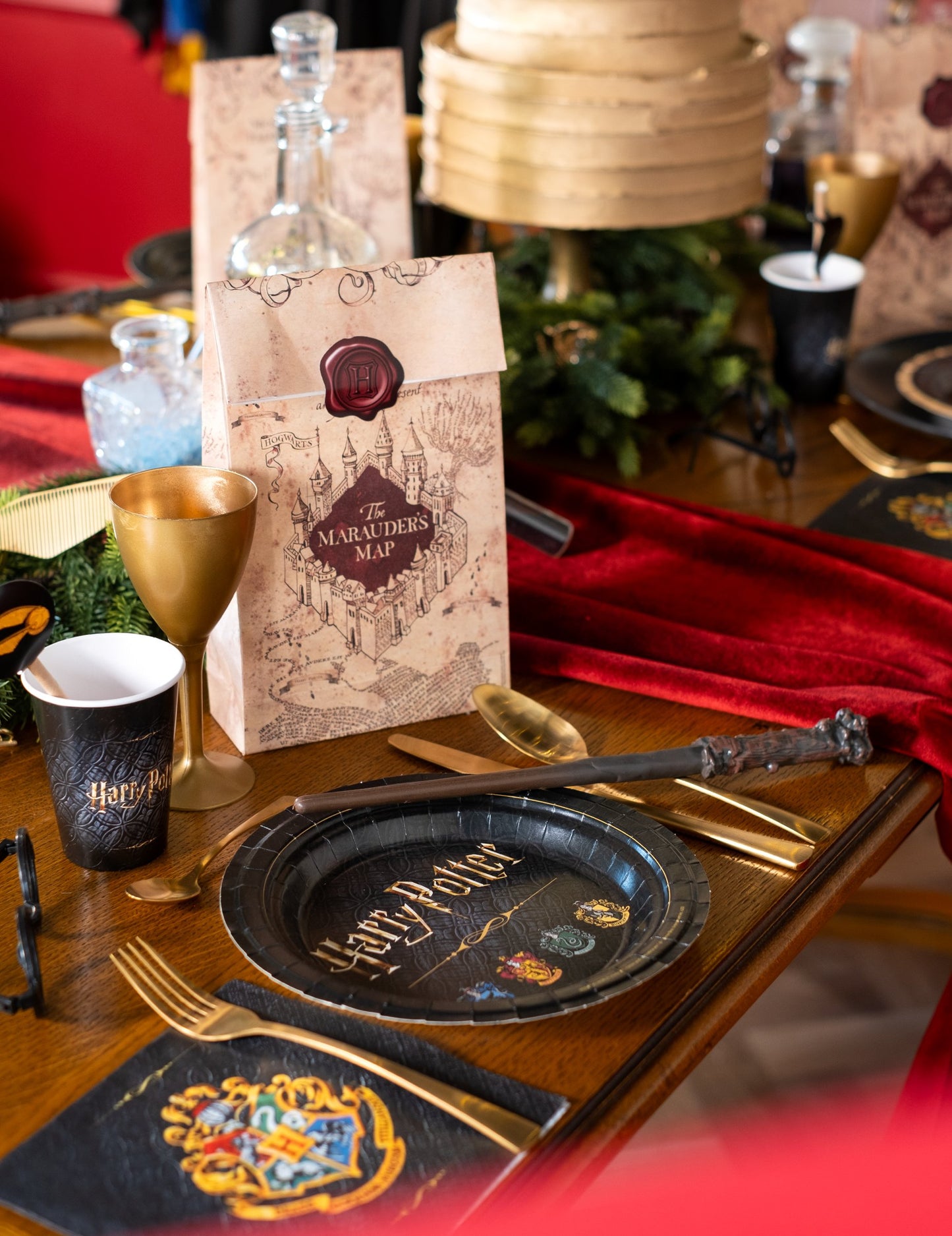 Ambiance de table thématique des assiettes en carton Harry Potter