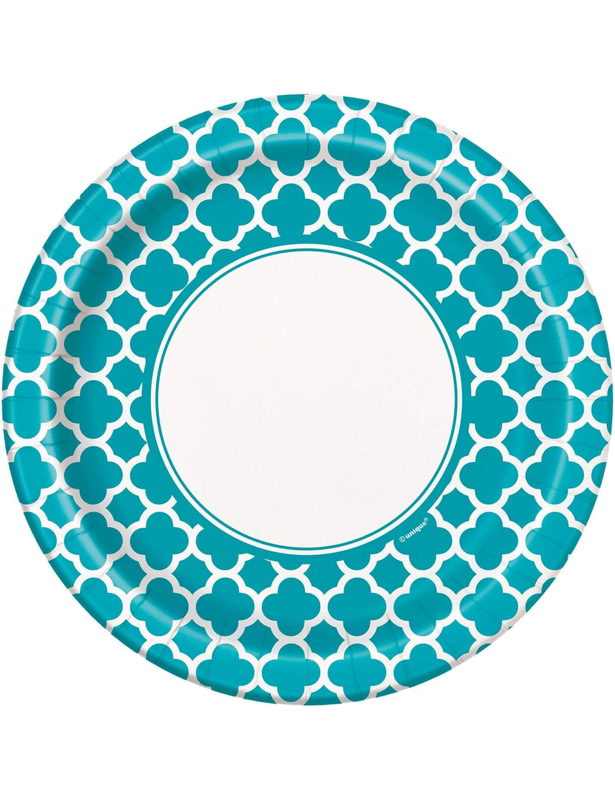 8 Pratos de cartão Grafik turquesa 22 cm