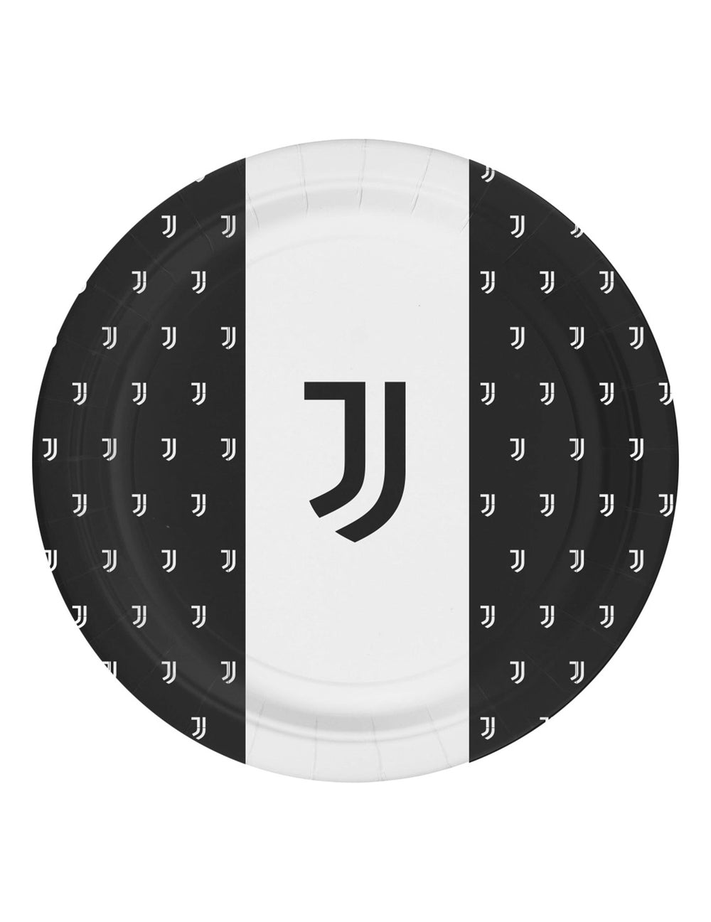 Assiettes en carton Juventus pour anniversaire noir et blanc
