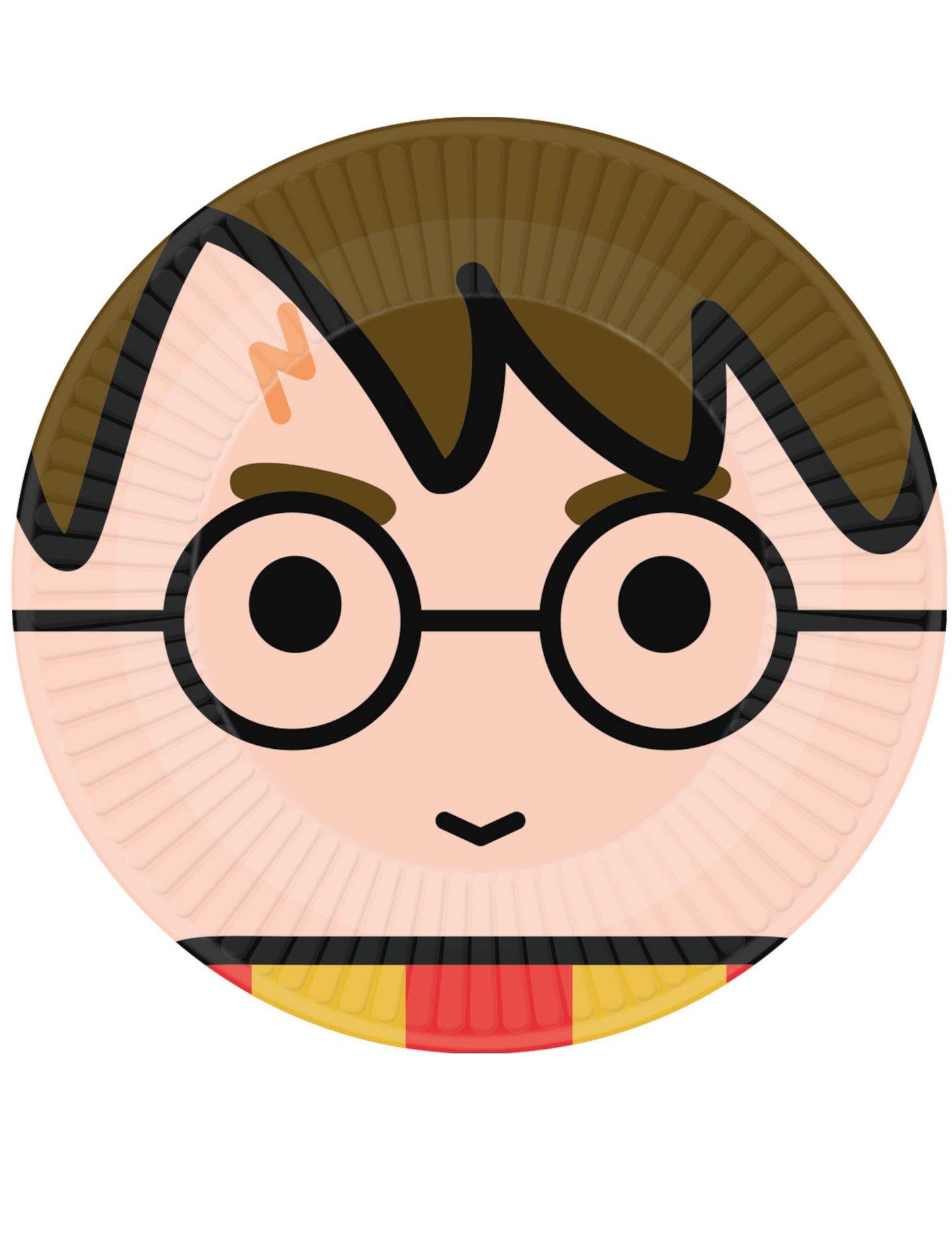 Assiettes en carton kawaii Harry Potter pour enfant avec illustration de visage et lunettes rondes