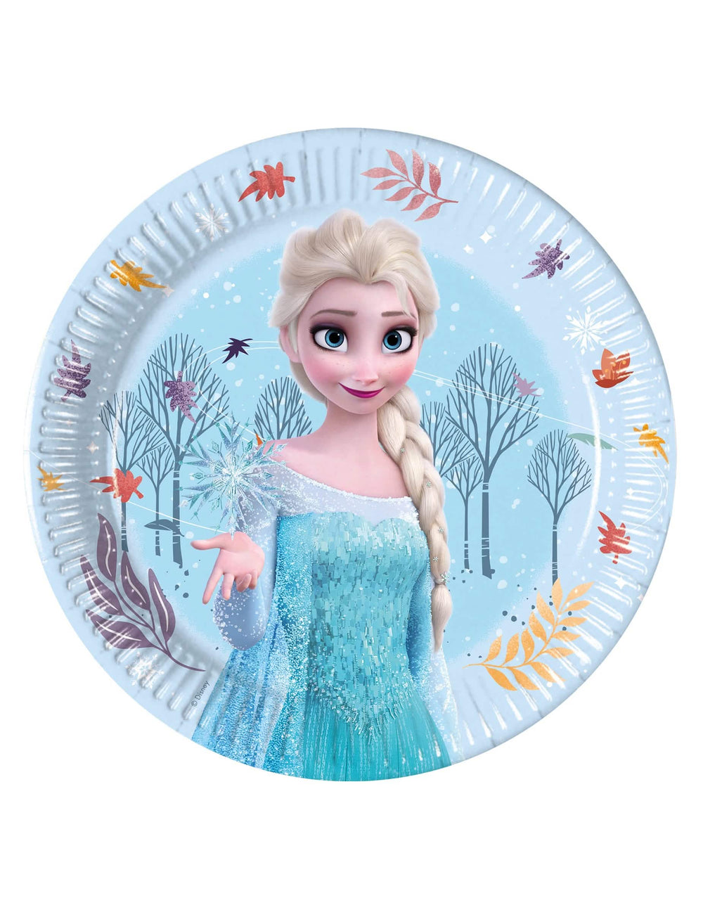 pratos de cartão Frozen Idyllic Wonder para criança azul claro com Elsa