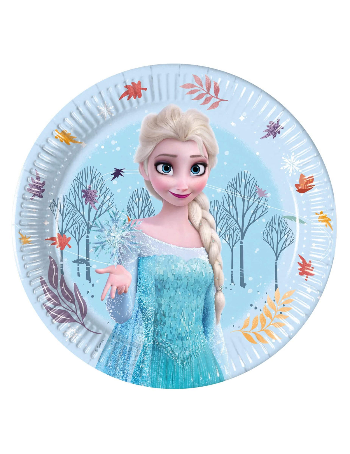 pratos de cartão Frozen Idyllic Wonder para criança azul claro com Elsa