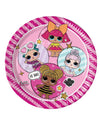 8 Assiettes en carton métallisé LOL Surprise pour enfant rose brillant