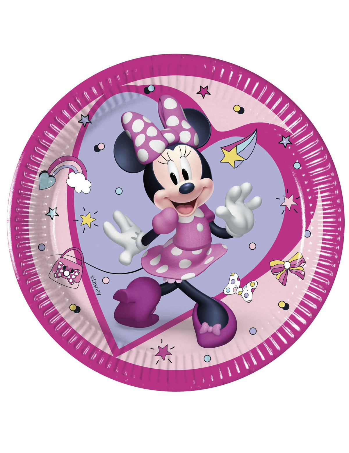 Assiettes en carton Minnie Junior pour enfant rose et violet