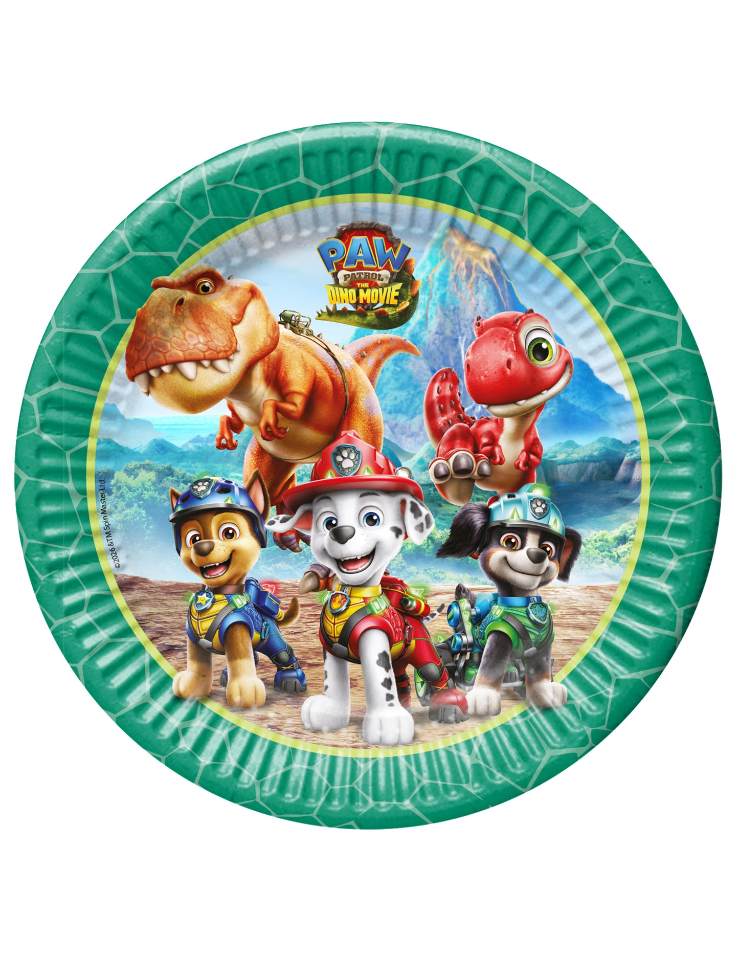 8 Pratos de cartão Patrulha Pata™ Dino movie 23 cm
