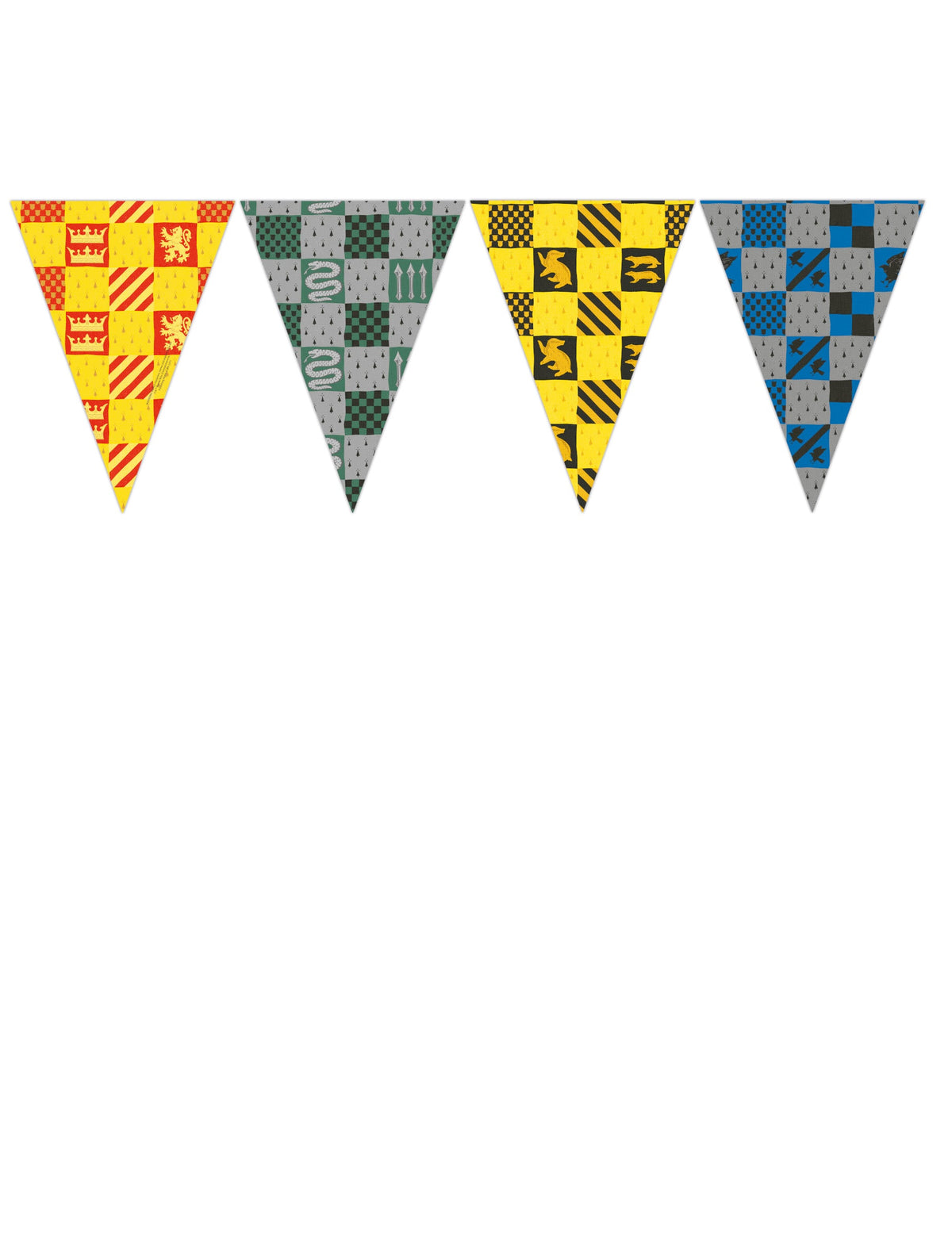 Guirlande fanions en papier Poudlard Harry Potter multicolore aux couleurs des 4 maisons