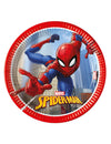 Assiettes en carton Spiderman Fighter pour enfant rouges et bleues