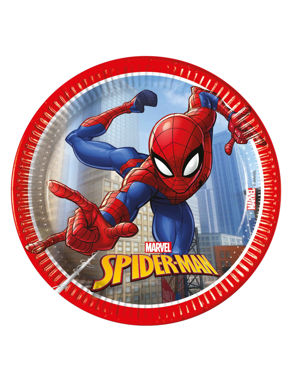 Assiettes en carton Spiderman Fighter pour enfant rouges et bleues