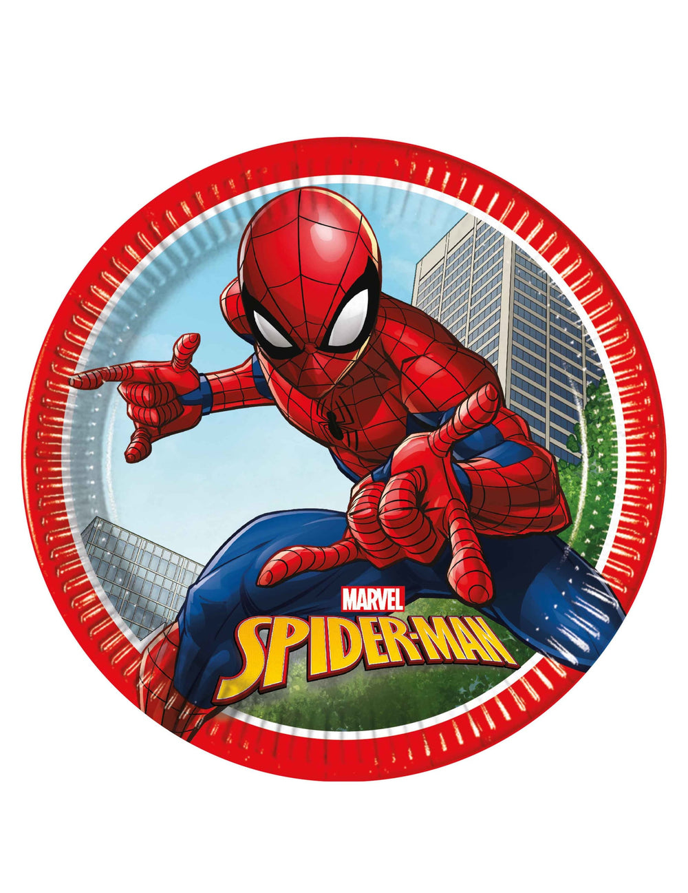 Assiettes en carton Spiderman Fighter pour enfant rouge et bleu