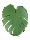 Assiettes en carton feuilles tropicales pour fête vert et doré