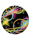 Assiettes en carton Glow Party noir avec motifs néon fluo