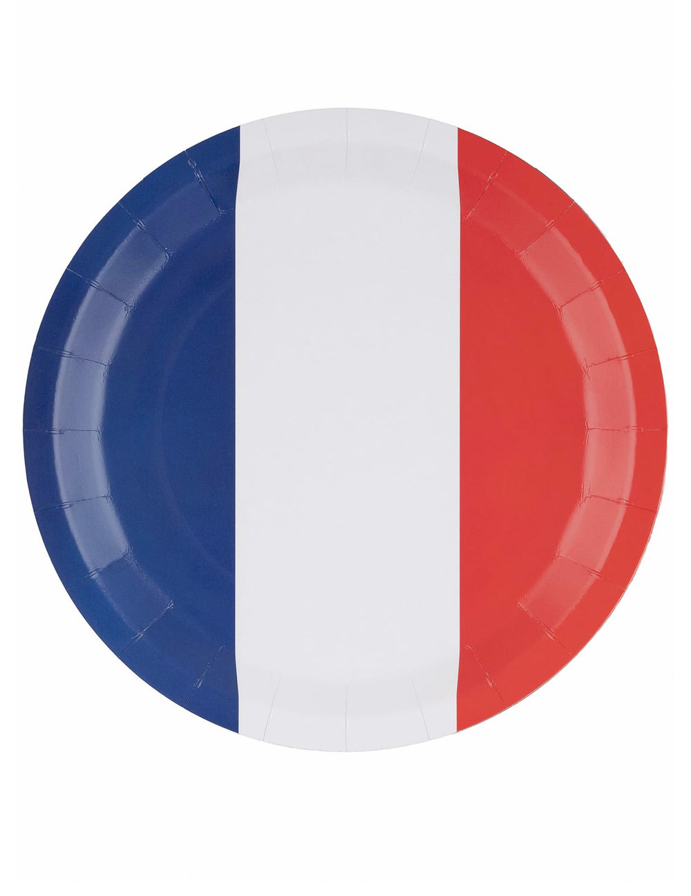 Assiette tricolore pour fête bleu blanc rouge