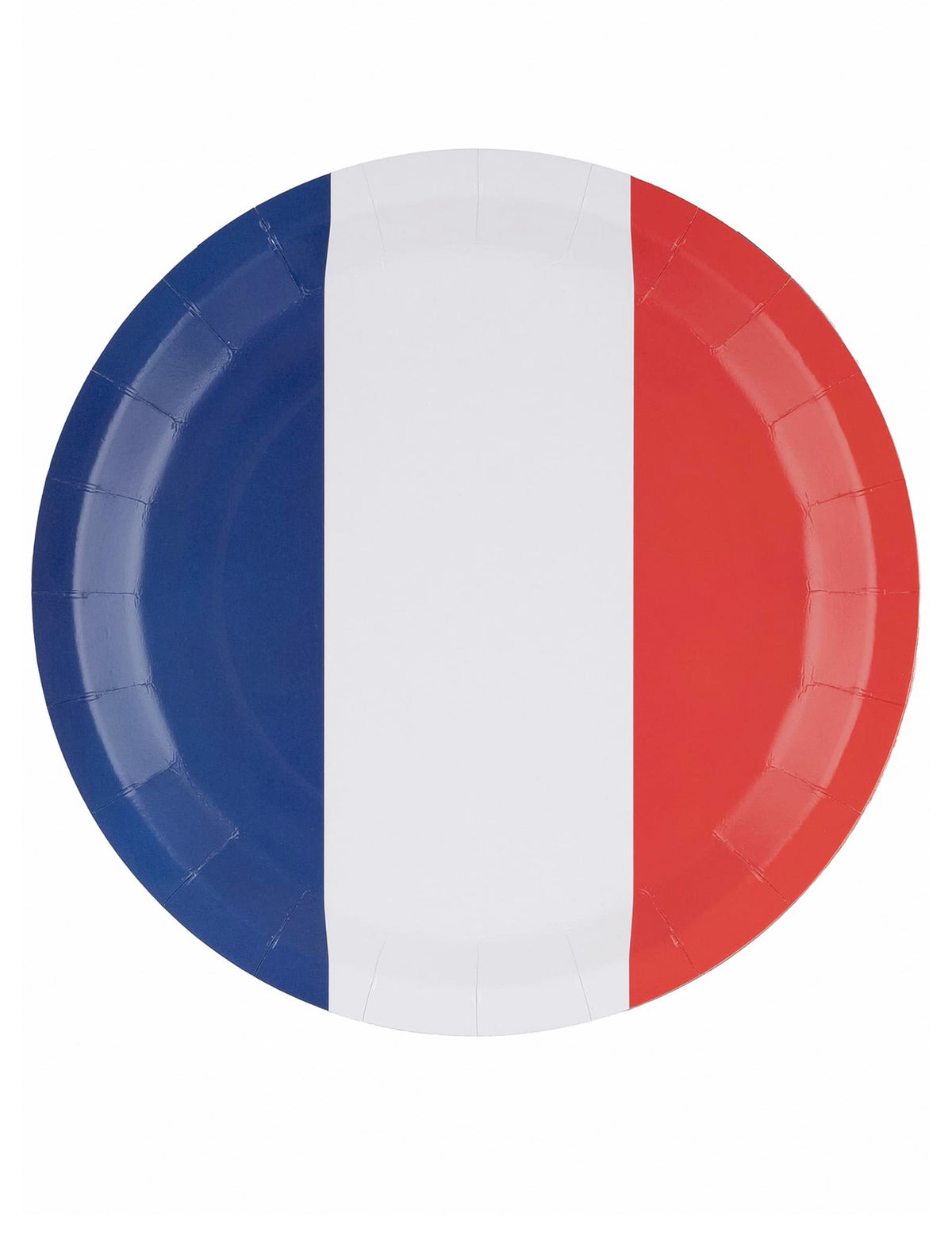 Assiette tricolore pour fête bleu blanc rouge
