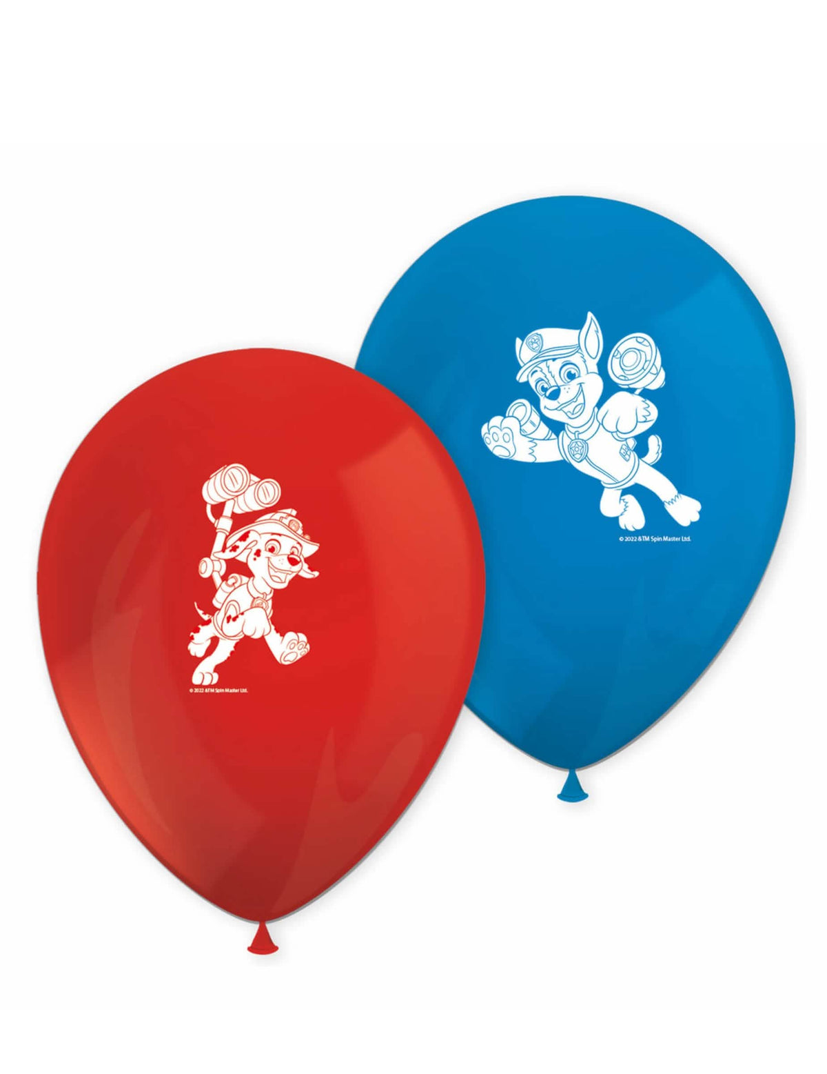 8 balões em látex Patrulha Pata pronto para a ação para criança vermelho e azul