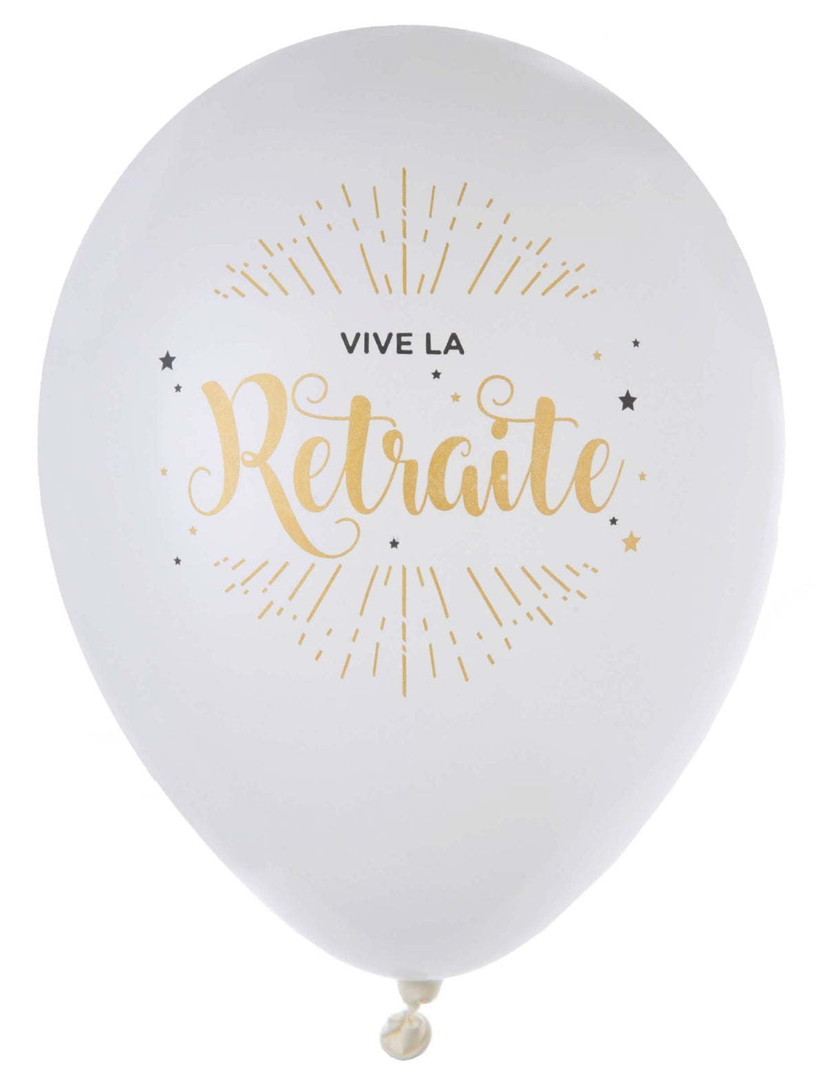 balões em látex Viva a reforma para decoração branco e dourado metalizado
