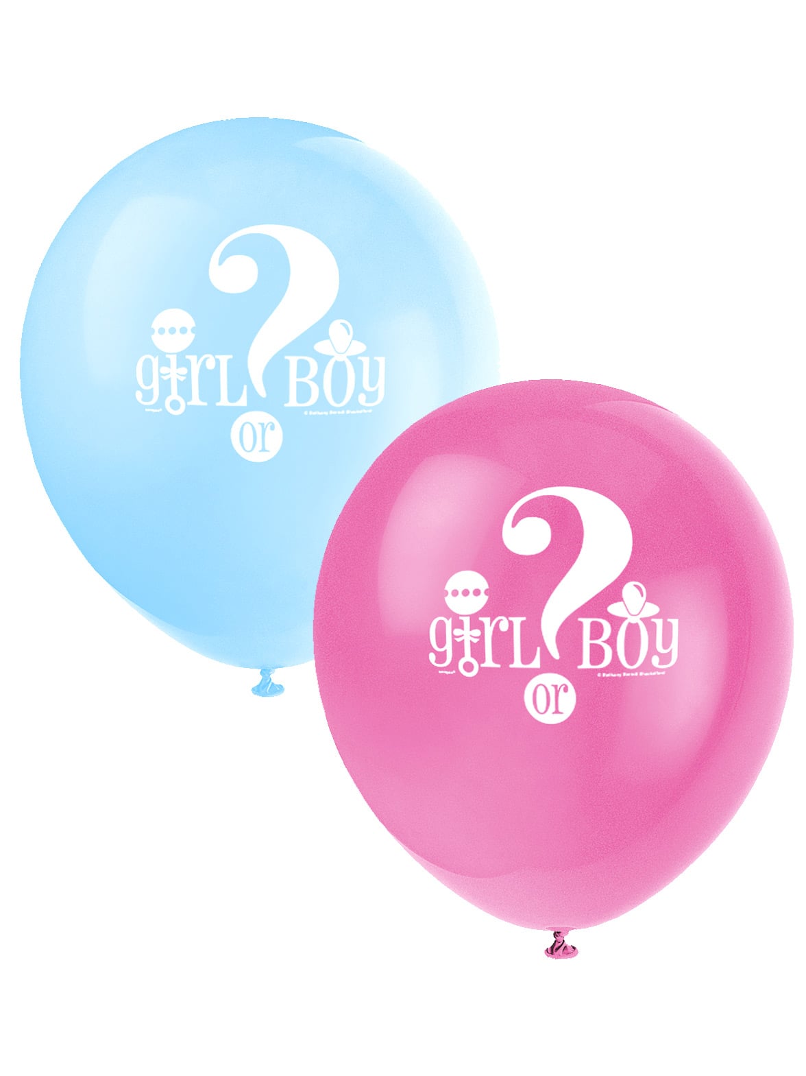 Ballons imprimés girl or boy pour baby shower rose et bleu
