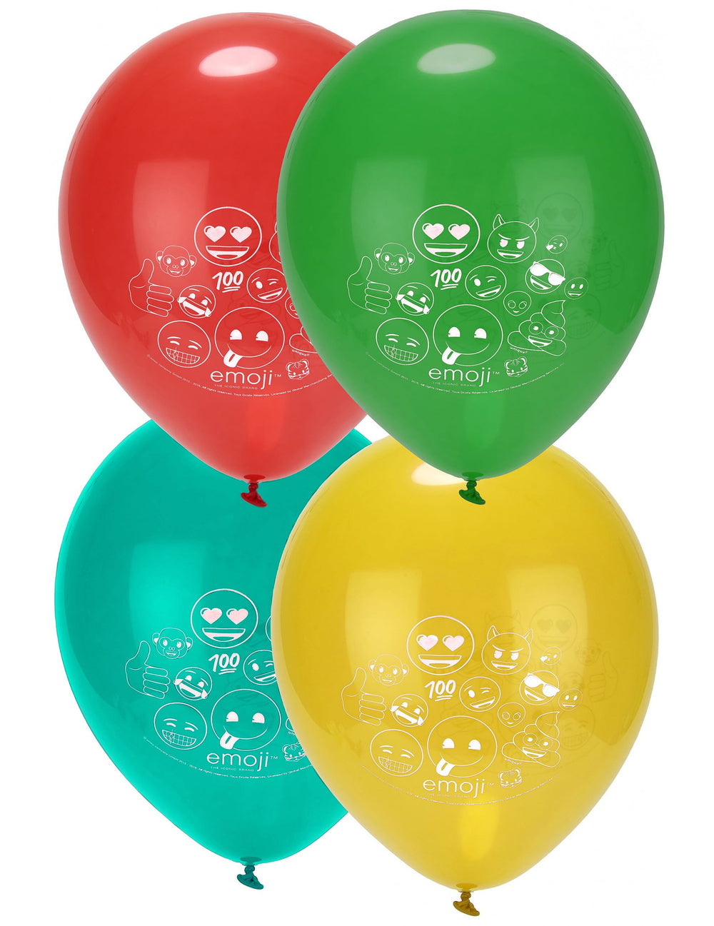Ballons latex imprimés Emoji pour fête multicolores