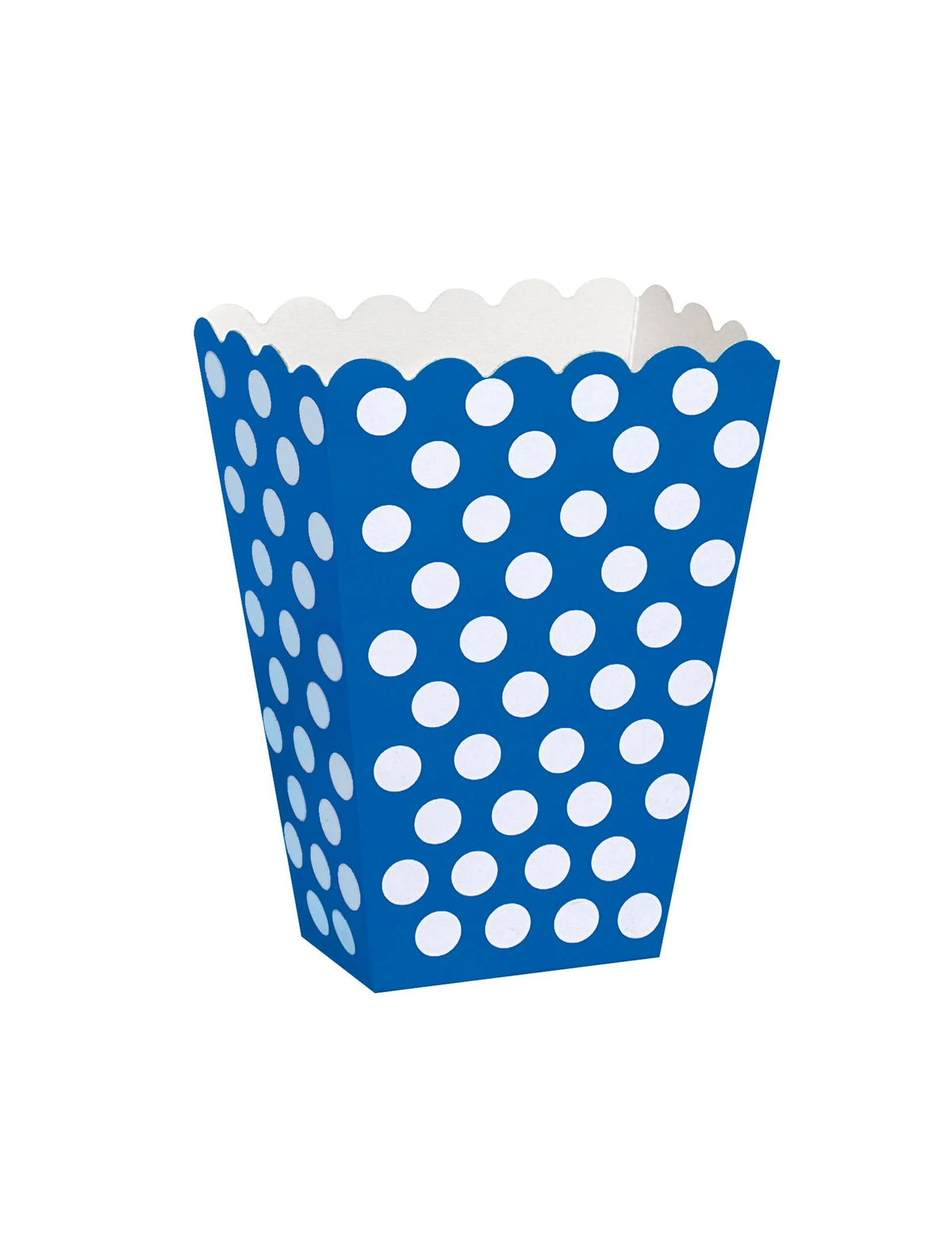 Boîtes pop corn à pois blanc pour fête bleues en carton