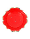8 tigelas de Natal atemporal vermelho e dourado 13,5 cm