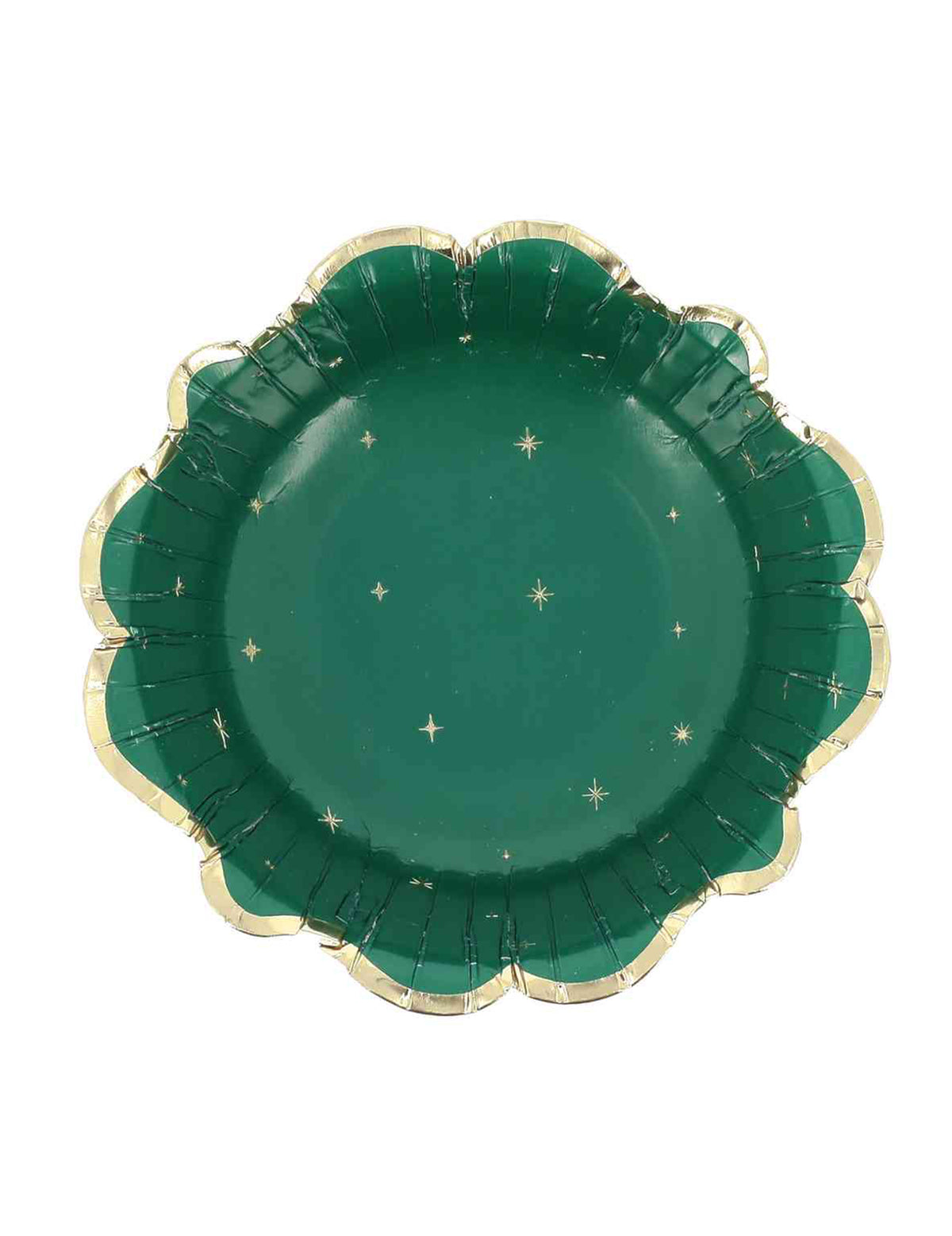 8 tigelas de Natal atemporal verde-inglês e dourado 13,5 cm