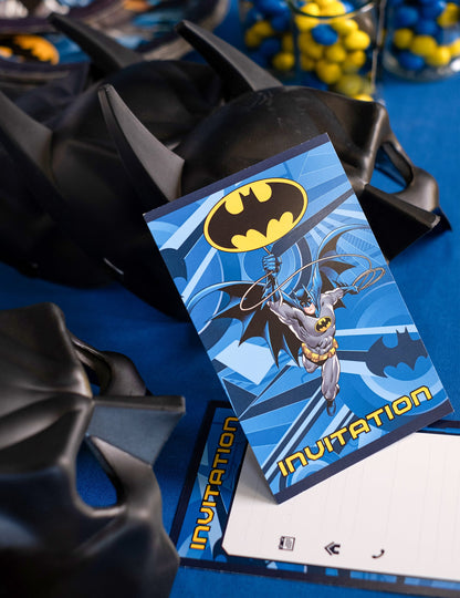 Gros plan sur l'illustration des Cartes d'invitation avec enveloppes Batman