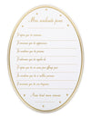 Cartes de souhaits baby shower pour fête blanches et dorées forme médaillon