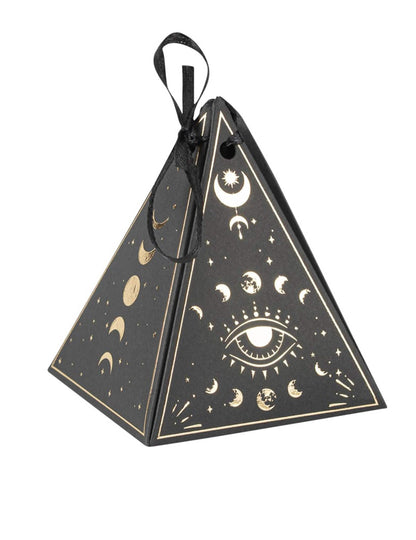 8 recipientes Cosmic Spirit em papel preto e dourado 8,5 x 6,7 cm