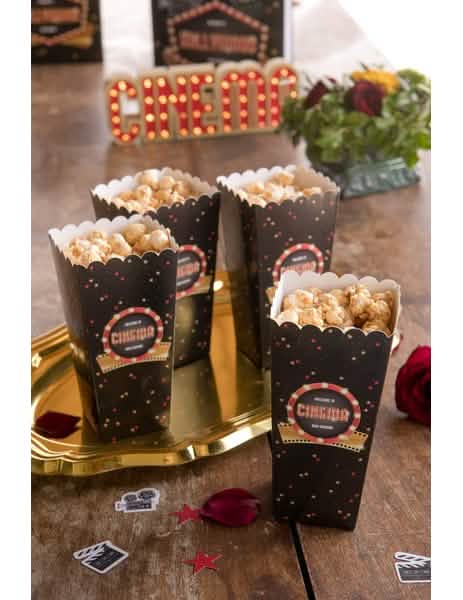 Apresentação dos cones de cartão para pipocas hollywood