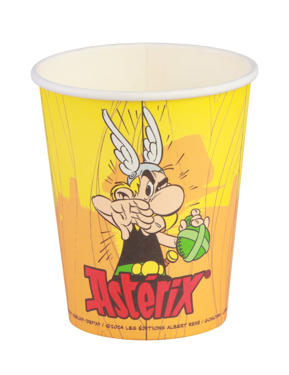 Gobelets en carton Astérix pour anniversaire jaune