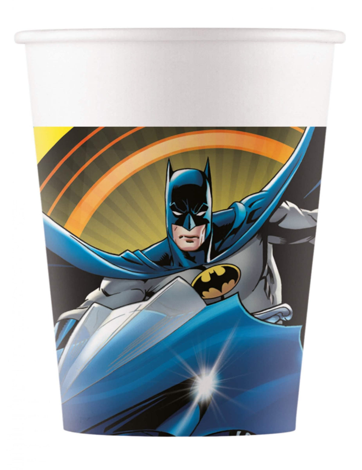 Copos de cartão Batman para criança azul e branco