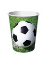 Gobelets en carton football pour fête vert et blanc avec motif ballon
