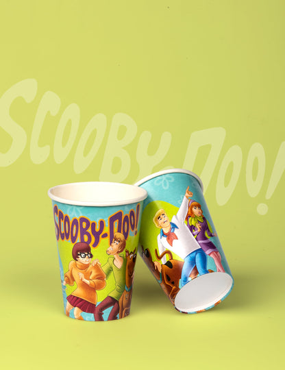 Détail des personnages illustrés du gobelet en carton Scooby-Doo
