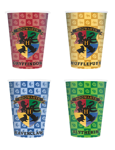 8 Copos de cartão Harry Potter™ Casas 266 ml