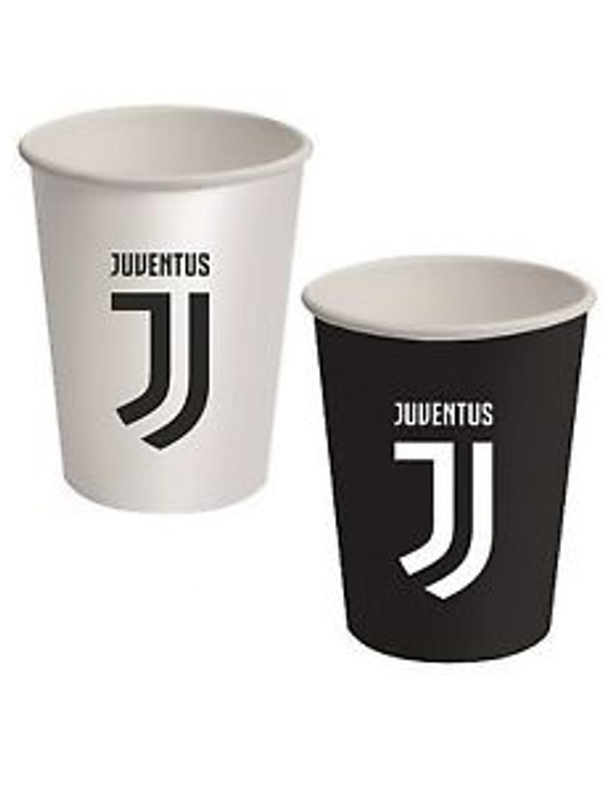 Gobelets en carton Juventus pour fête noirs et blancs