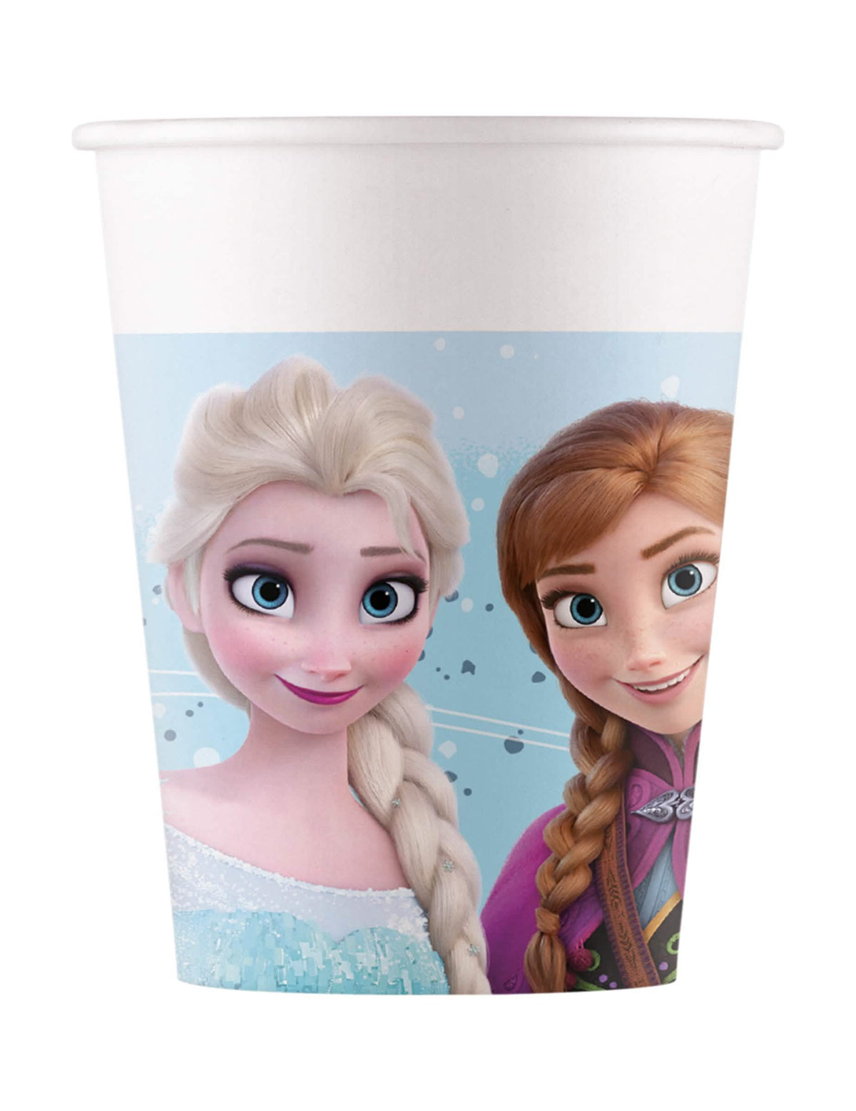 Copos de cartão Frozen para criança azul-claro com Elsa e Anna