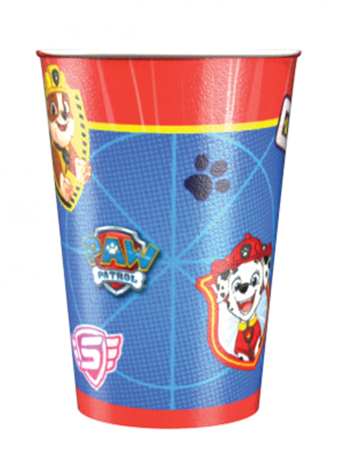 Gobelets en carton Pat' Patrouille pour enfant bleus et rouges