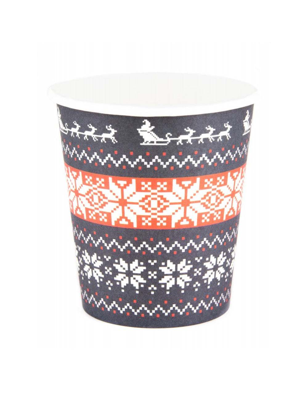 Gobelets en carton pull moche pour fête rouge et bleu
