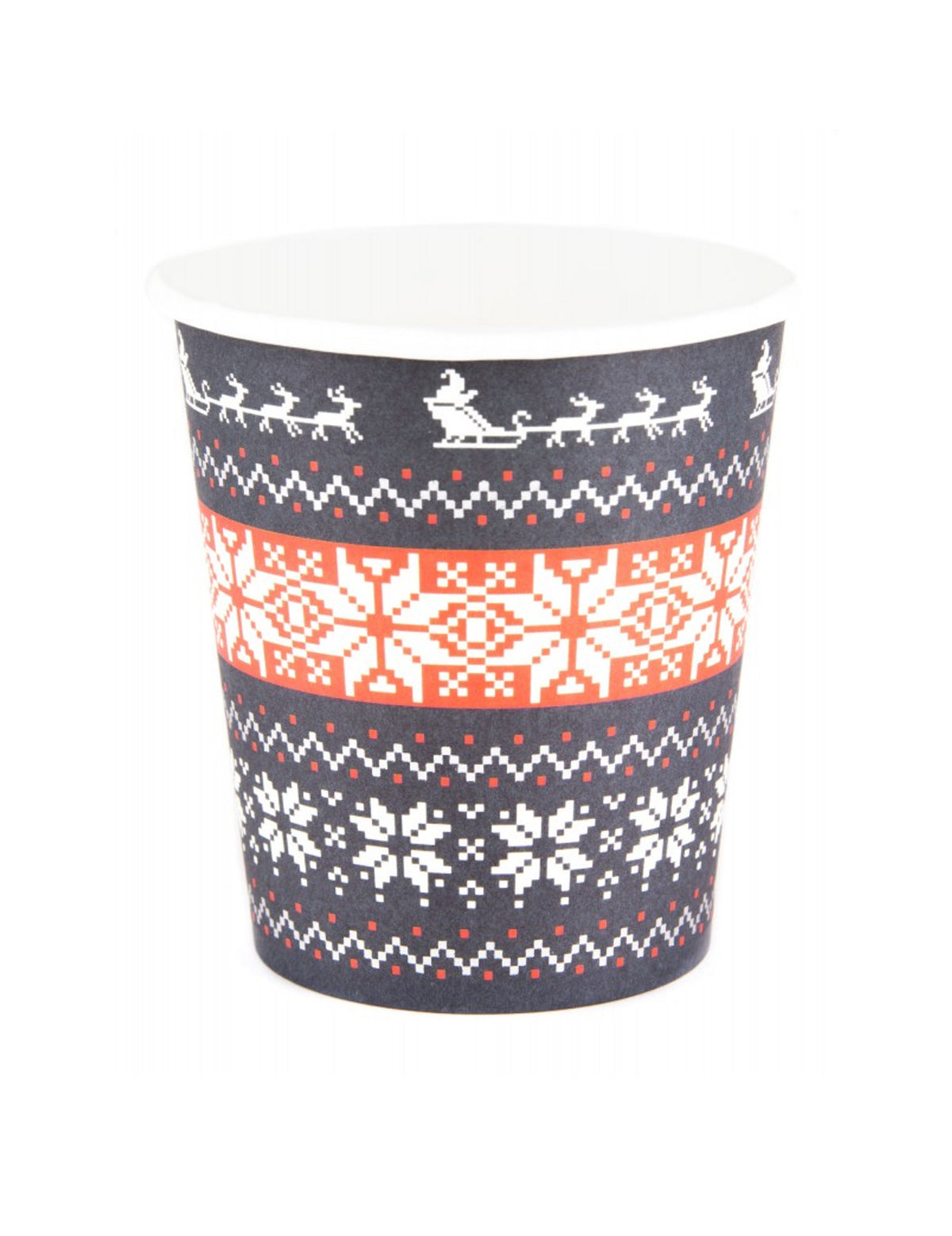 Gobelets en carton pull moche pour fête rouge et bleu