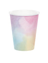 Gobelets en carton aquarelle pastel pour fête multicolores