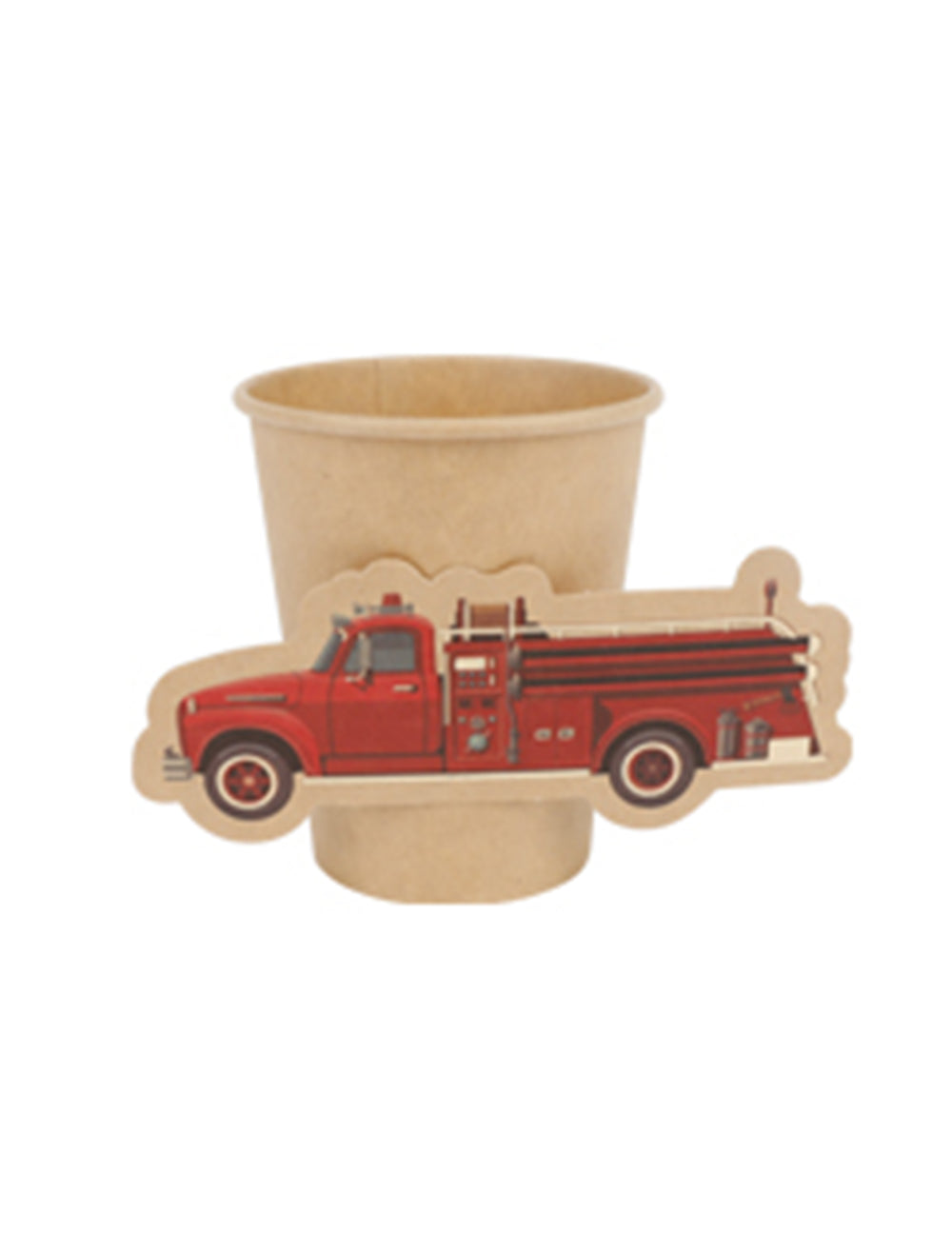 Gobelets en kraft pompier rouge et or
