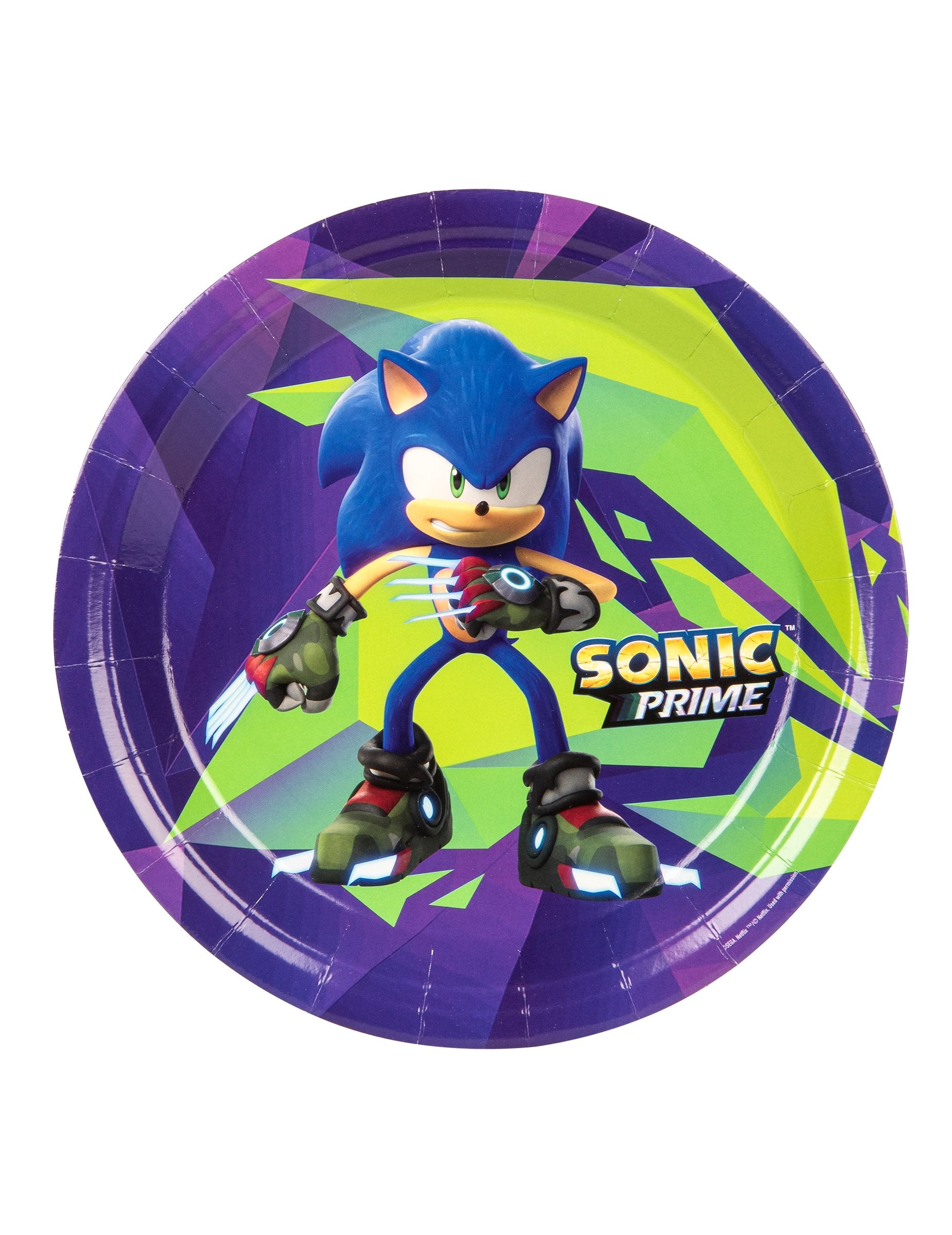 Assiettes Sonic Prime violettes et vertes