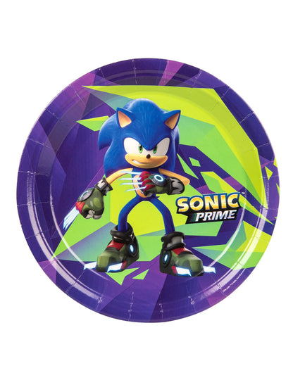 Assiettes Sonic Prime violettes et vertes