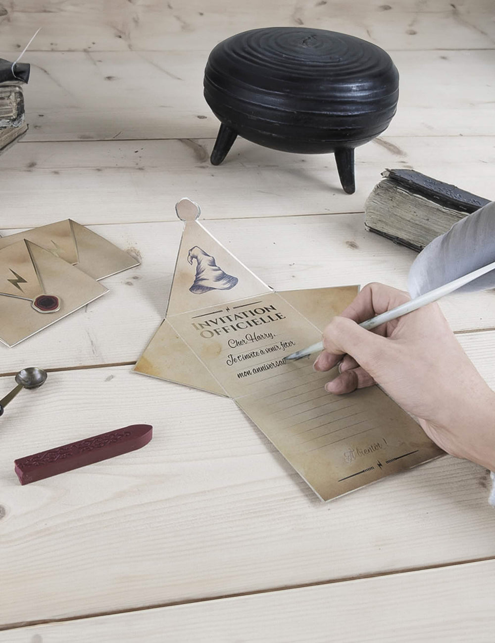 Criação de convites com envelopes aprendiz de feiticeiro