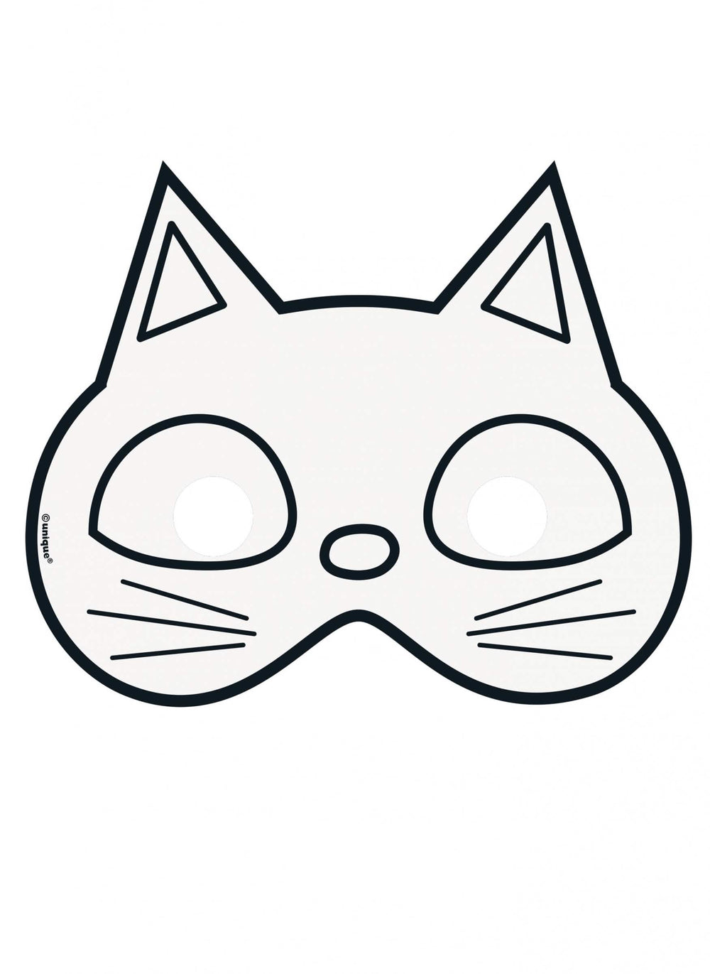 Modelo gato da máscara de papel para colorir halloween