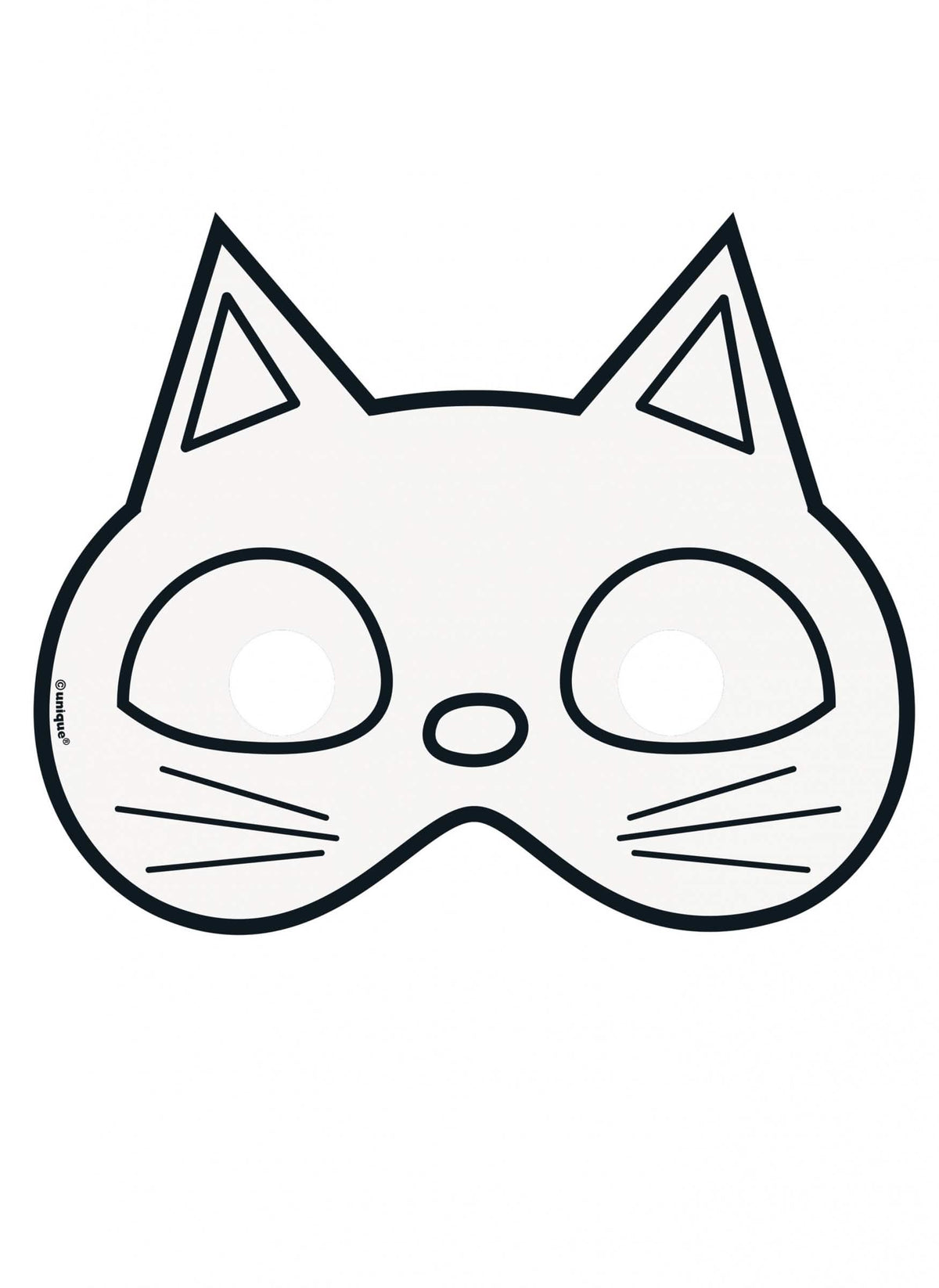 Modelo gato da máscara de papel para colorir halloween