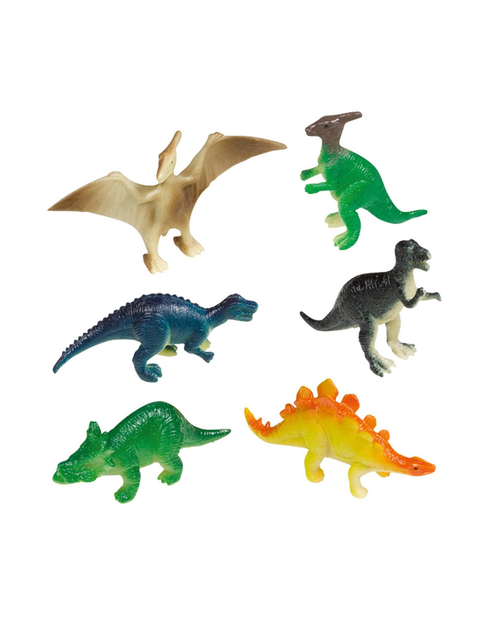 Mini-figuras de dinossauros multicoloridas em plástico para piñata