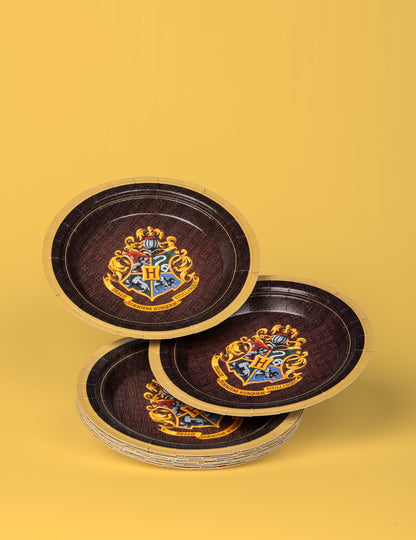 Vue de la pile du lot d'assiettes en carton Harry Potter