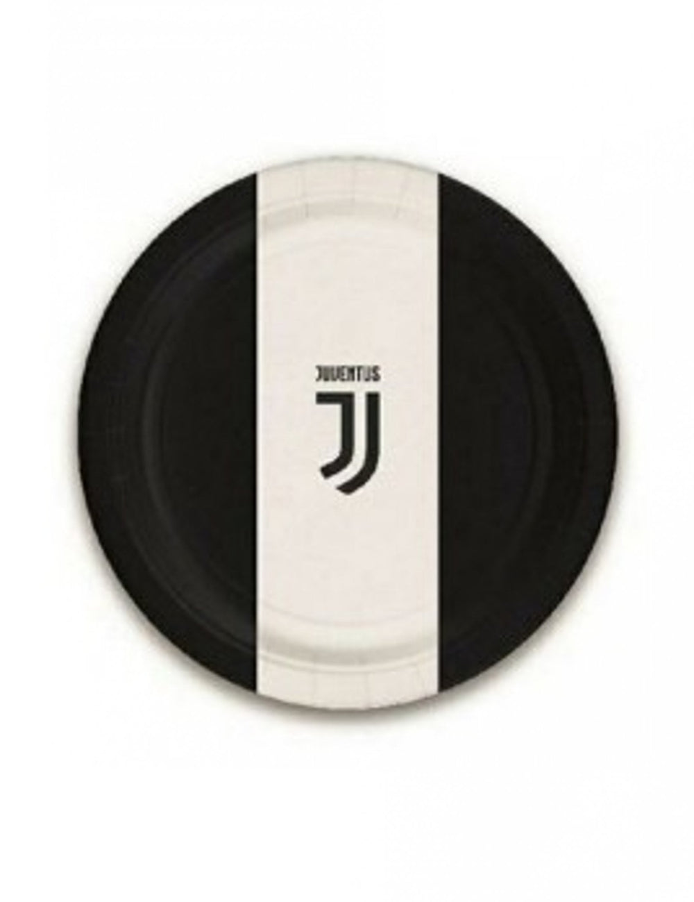 Petites assiettes en carton Juventus pour anniversaire noir et blanc