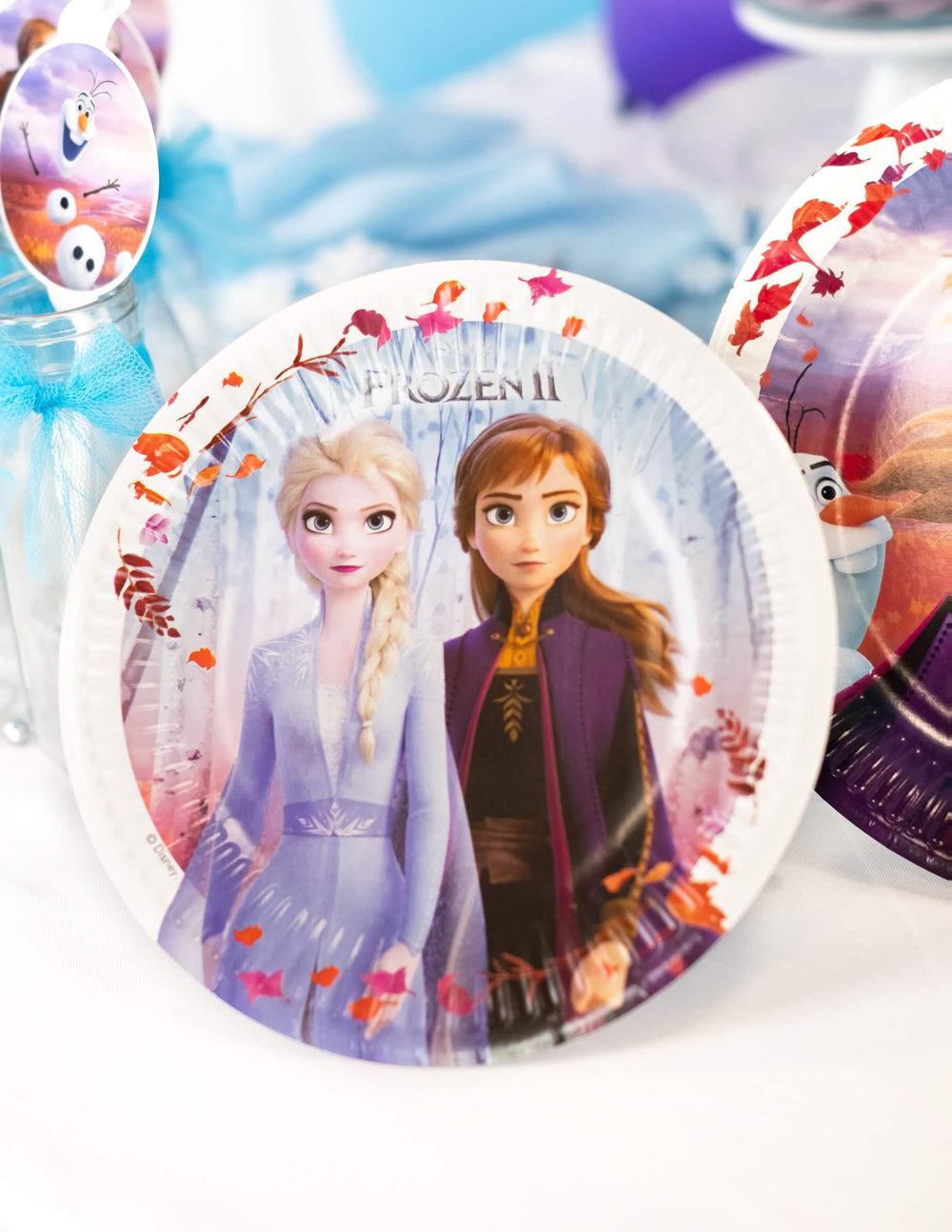 pratos de cartão Frozen 2 para criança com Elsa e Anna